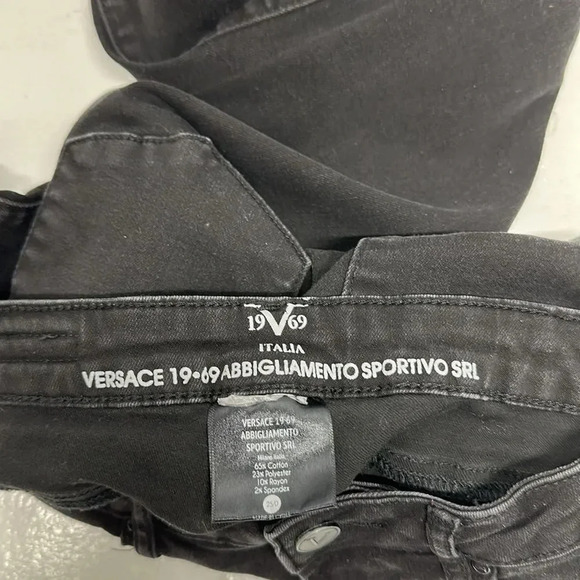 Versace Denim Skinny Jeans 1969 19V69 Cotton Stretch Designer Black Size 25 / 0 - Picture 7 of 8